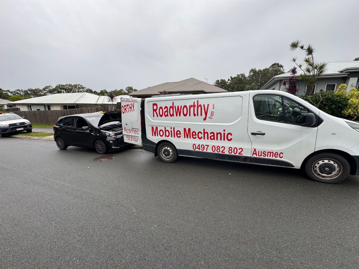 Ausmec Mobile RWC & Mechanics van arriving in Griffin for a convenient RWC Griffin service at your home or office.