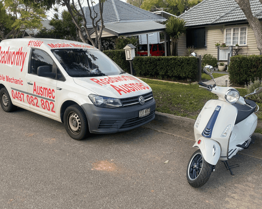 Moped roadworthy certificate mobile service for Brisbane North.

