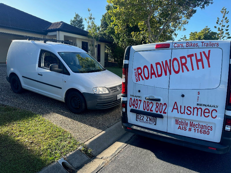 Rothwell Mobile Roadworthy (Safety certificate): Our professional mechanic conducting a thorough vehicle inspection at your location.